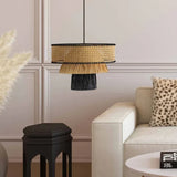 Mushroom Multilayer Rattan Pendant Light