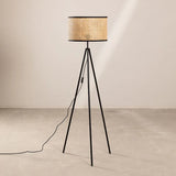 Rattan Cylinder Minimalist Tripod Floor Lamp