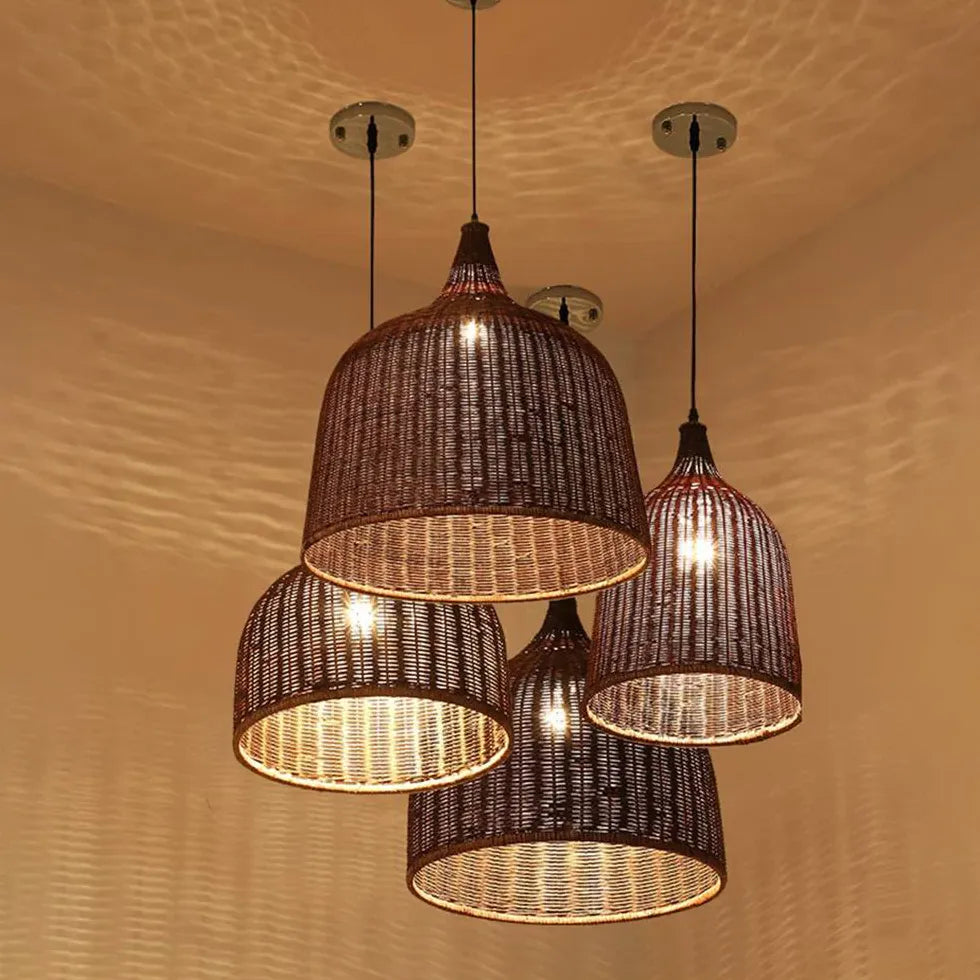 Natural Barrel Kitchen Rattan Pendant Light