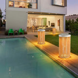 Cylindrical Rattan Luggage Outdoor Floor Lamps