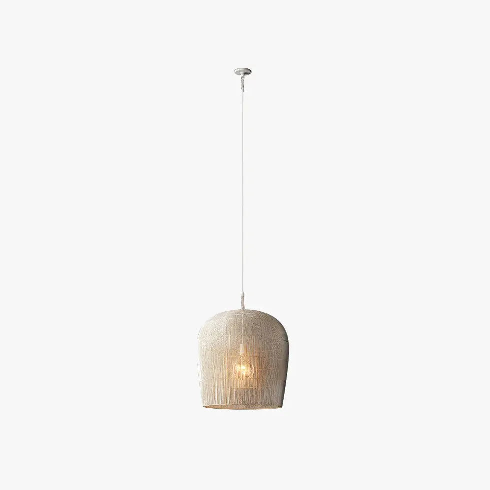 Woven Bell-Shaped Translucent Pendant Light