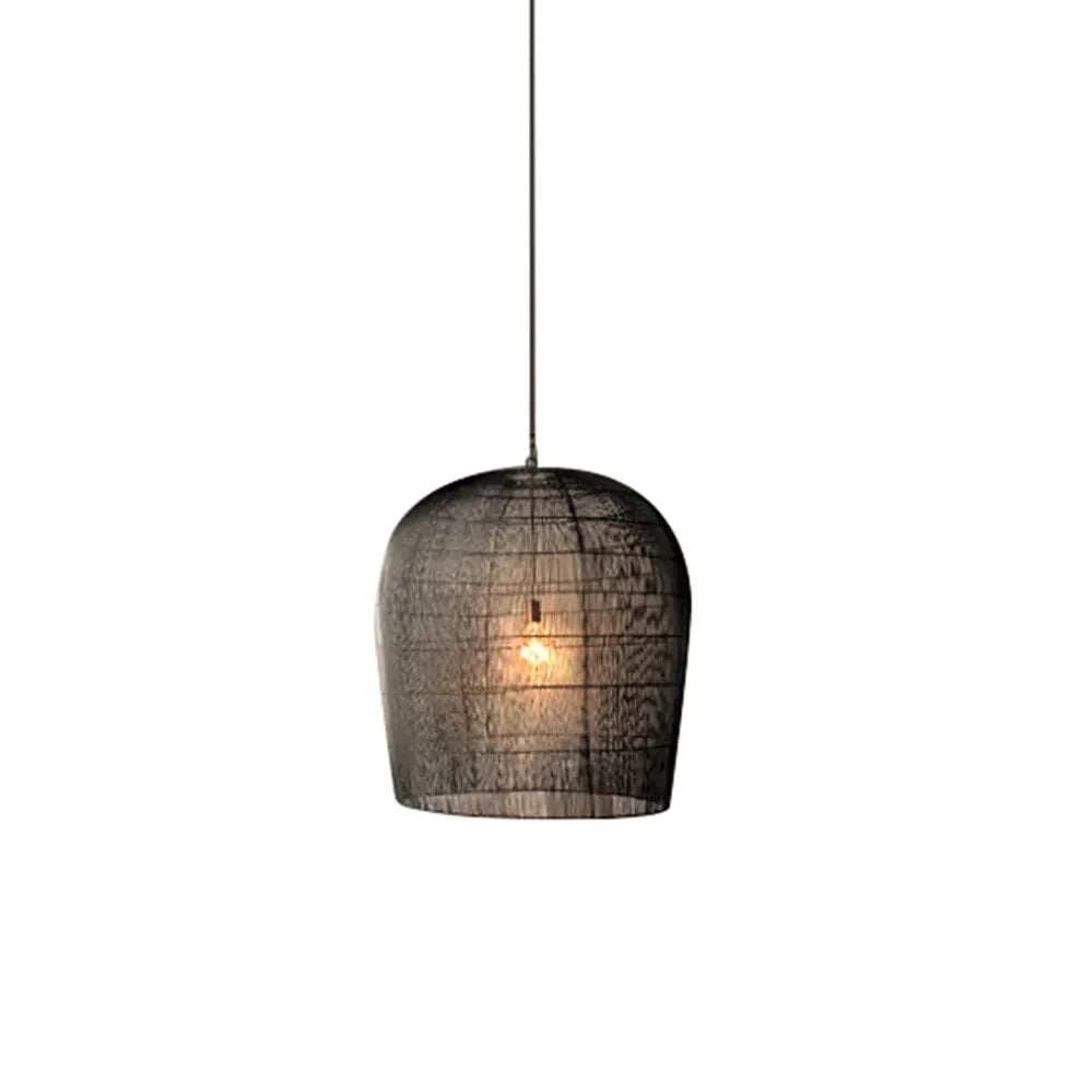 Woven Bell-Shaped Translucent Pendant Light