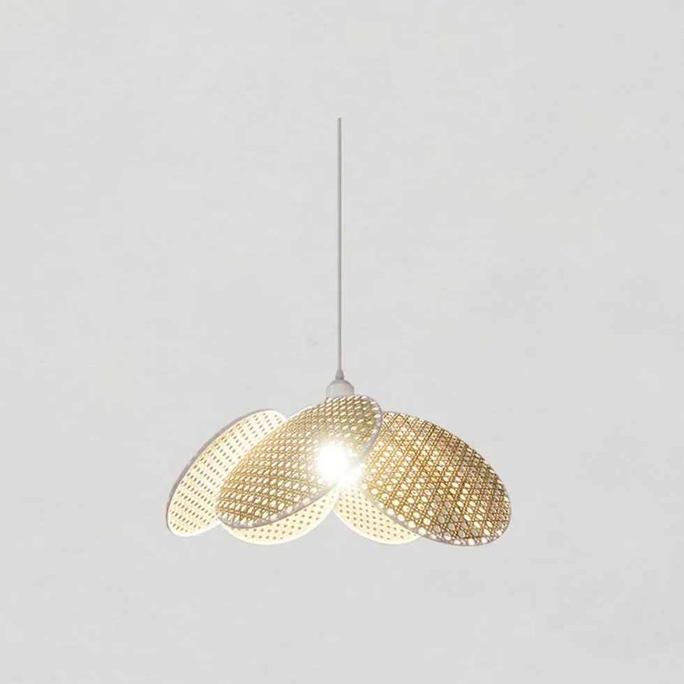 Porous Petals Bedroom Rattan Pendant Light