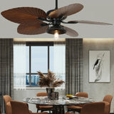 Plant Leaf Design Vintage Living Room Fan Light