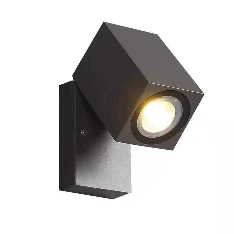 Rotating Cube-Shaped Outdoor Wall Lamp