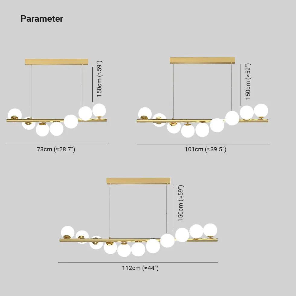 Luxury Linear Multi Head White Glass Pendant Light
