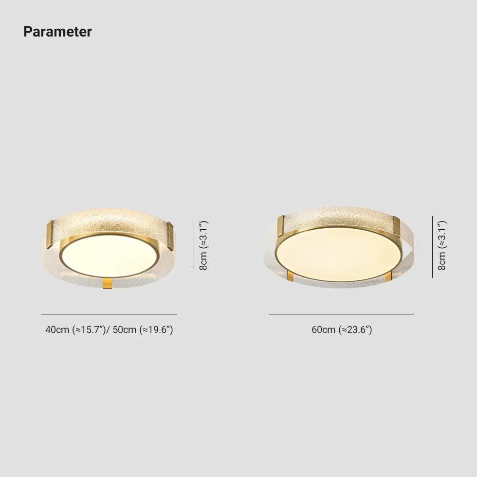 Round LED Ceiling Lights With Copper And Glass