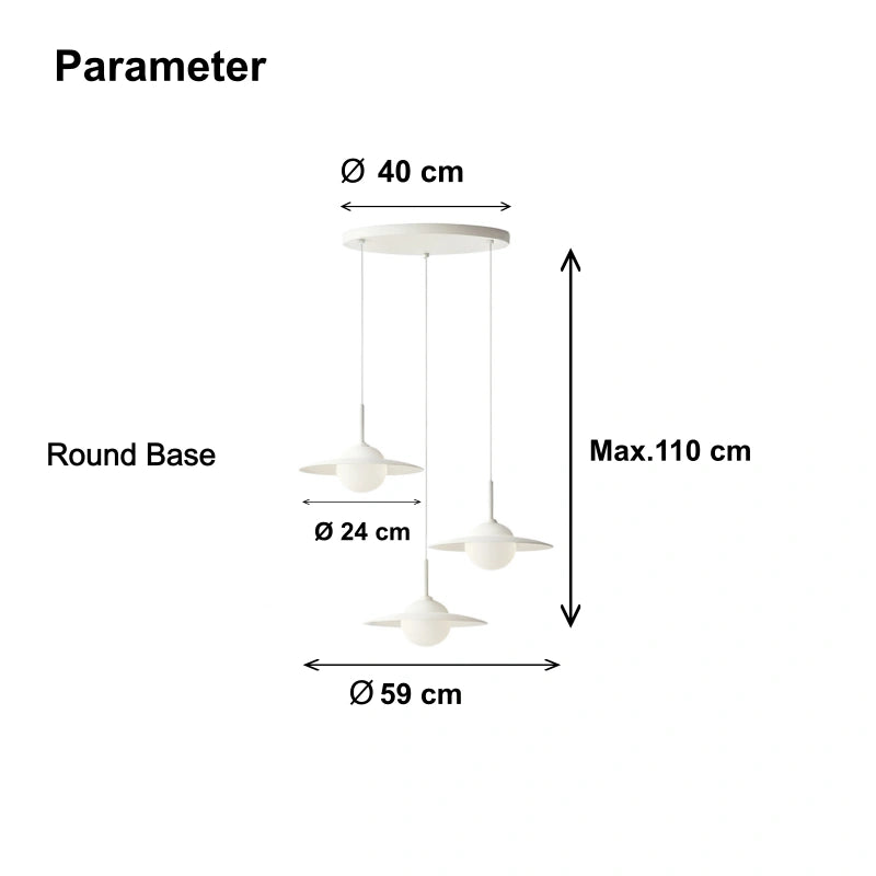 Modern Saturn 3-Light Glass Pendant Light for Dining Room