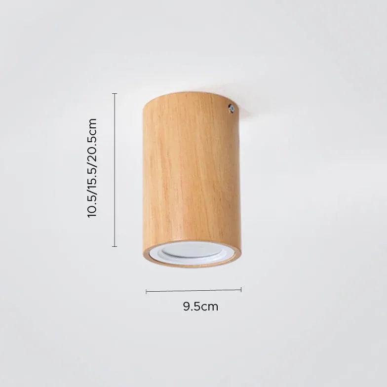 Rounded Column Wooden Flush Ceiling Lights - Clowas