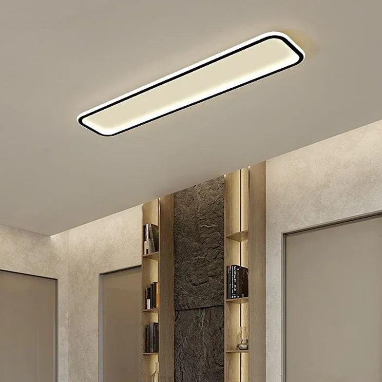 Rounded Corners Black Modern Flush Ceiling Lights - Clowas