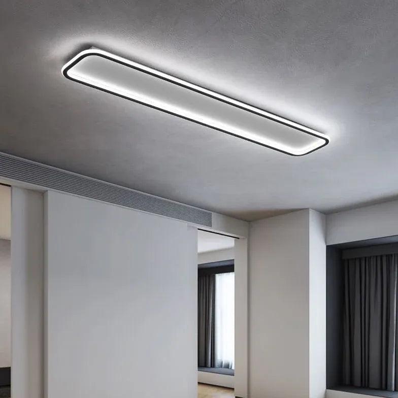Rounded Corners Black Modern Flush Ceiling Lights - Clowas