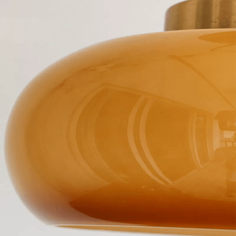 Bauhaus Orange Glass LED Semi Flush Ceiling Light for Bedroom