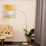 Orange Sphere Modern Arc Floor Lamp