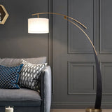 White Cylindrical Modern Arched Floor Lamp