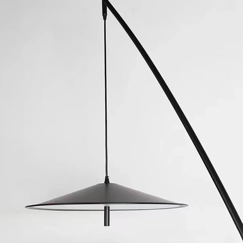 Tilted Hanging Curved Arm Modern Floor Lamp