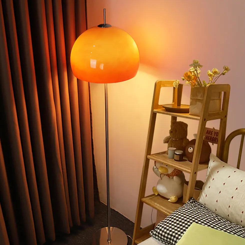 Orange Sphere Warm Light Floor Lamp