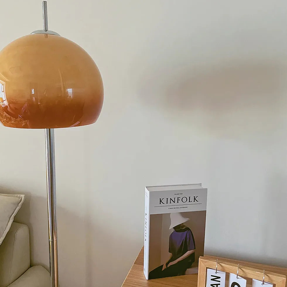 Orange Sphere Warm Light Floor Lamp