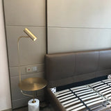 Minimalist Gold Floor Lamp with Table