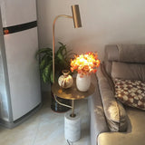 Minimalist Gold Floor Lamp with Table