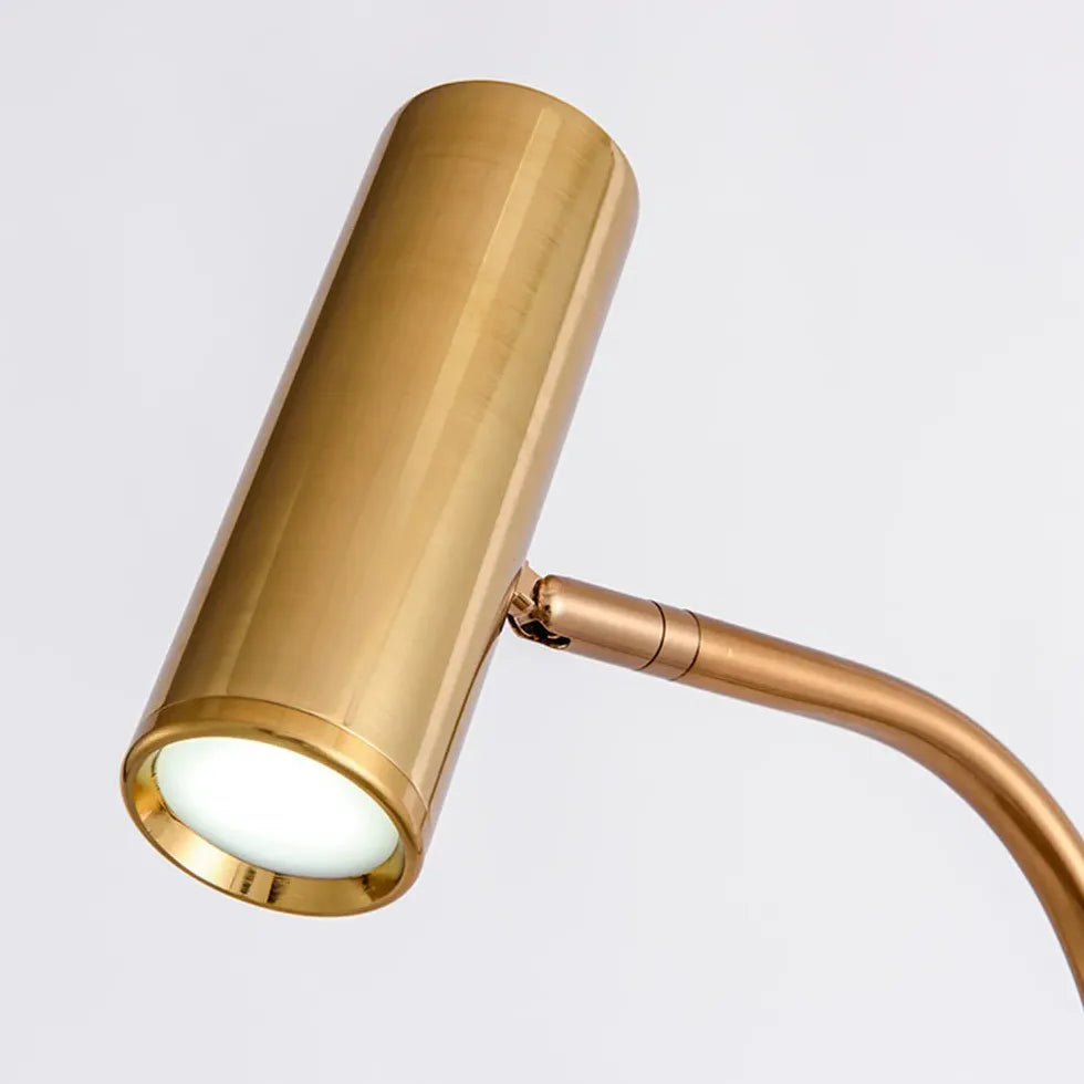 Minimalist Gold Floor Lamp with Table