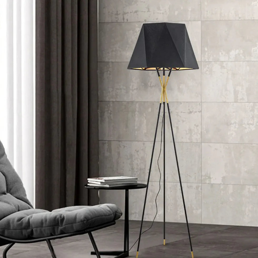 Black Tripod Modern Plug-in Floor Lamp