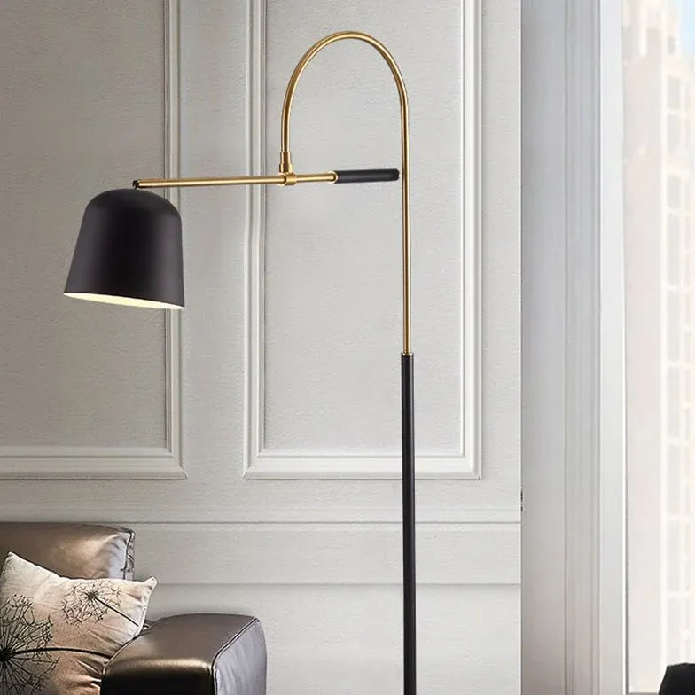 Black Arched Modern Reading Floor Lamp