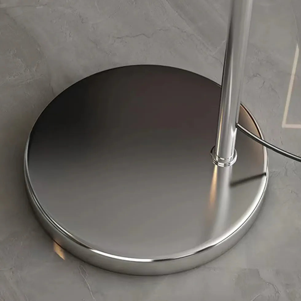 Silver Sphere Modern Arc Floor Lamp