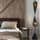 Black Unique Double-Curve Design Floor Lamp