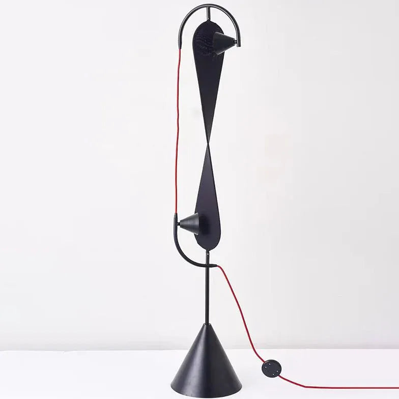 Black Unique Double-Curve Design Floor Lamp