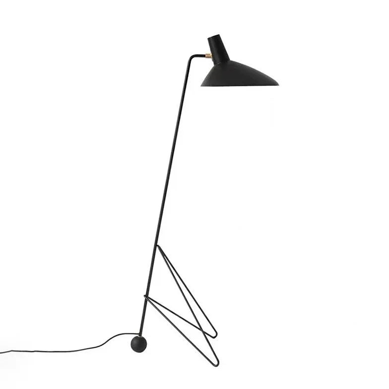 Black Conical Minimalist Tripod Floor Lamp