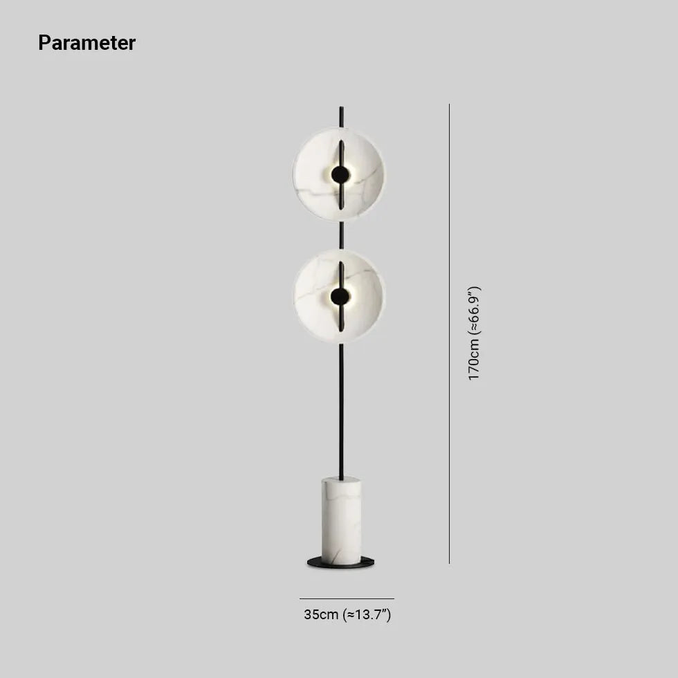 White Disc Textured Floor Lamp