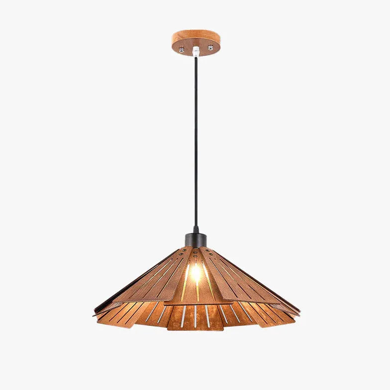 Iron Umbrella Kitchen Wooden Pendant Light