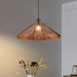 Iron Umbrella Kitchen Wooden Pendant Light