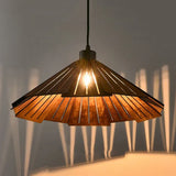 Iron Umbrella Kitchen Wooden Pendant Light