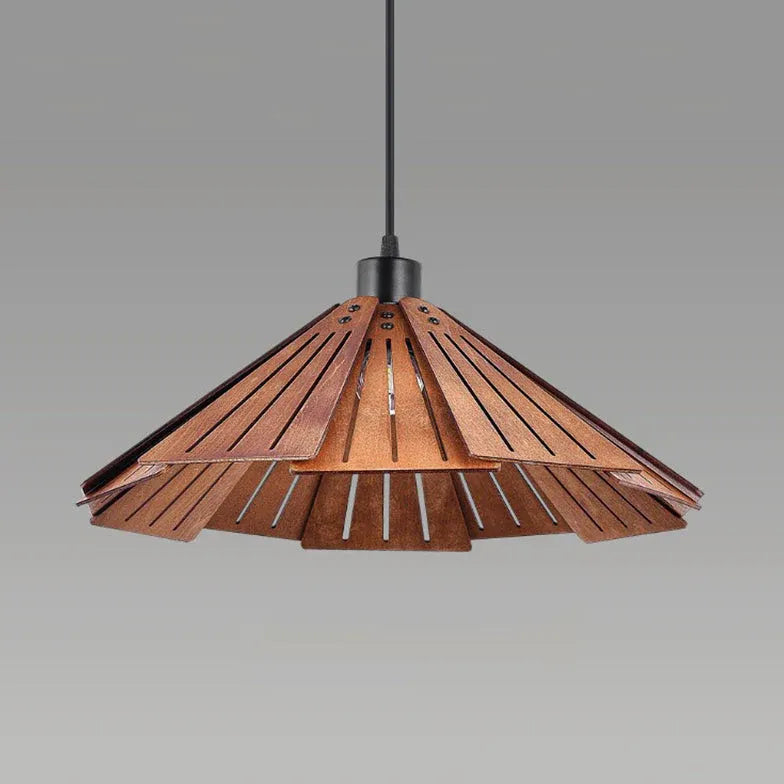 Iron Umbrella Kitchen Wooden Pendant Light