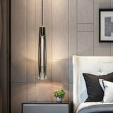 Long cylindrical glass modern pendant lights