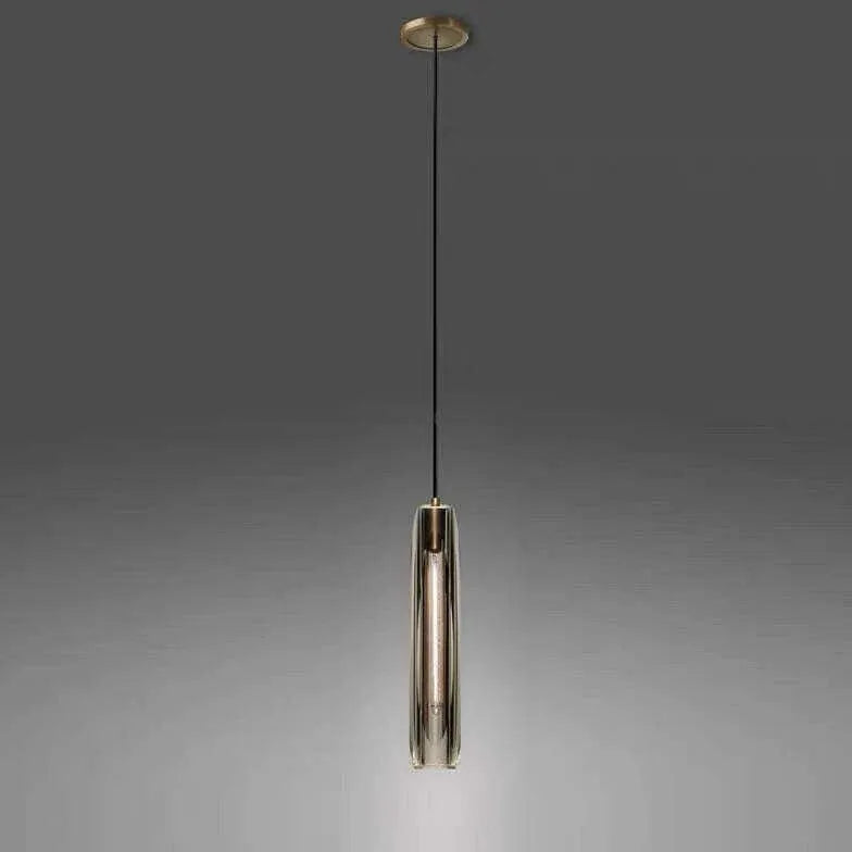 Long cylindrical glass modern pendant lights