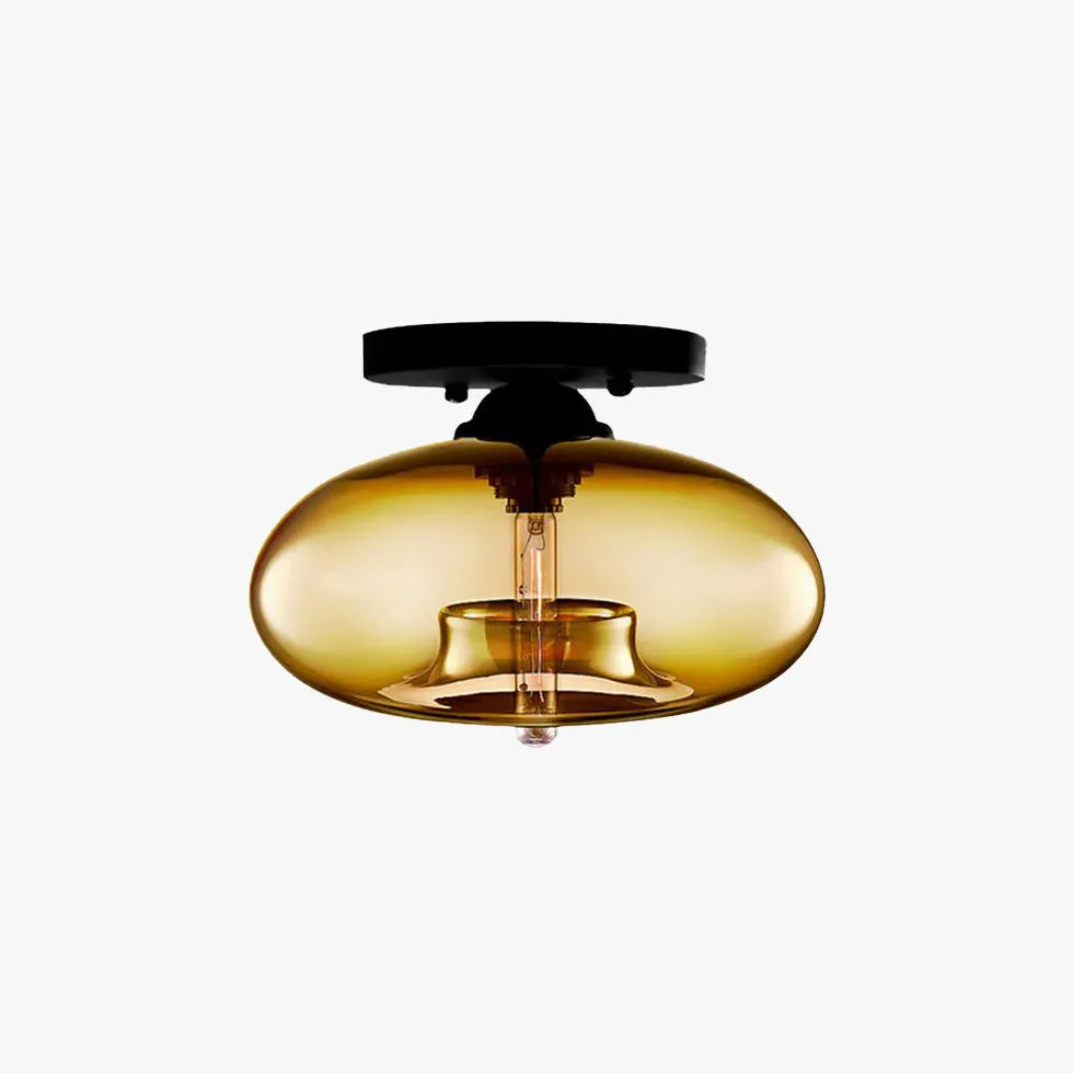 Flat Sphere Glass Modern Ceiling Light