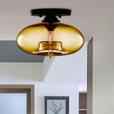 Flat Sphere Glass Modern Ceiling Light