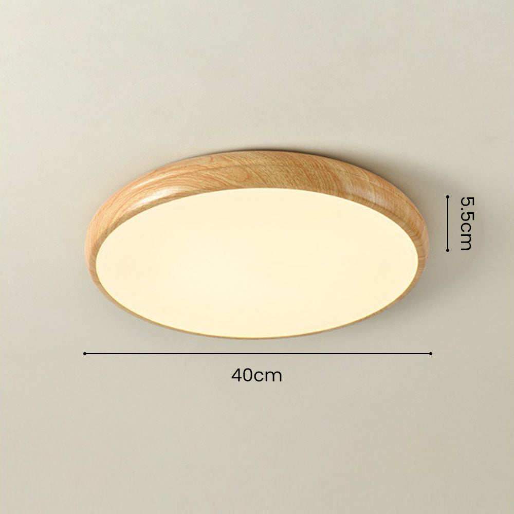 Scandinavian Wood LED Round Ceiling Lamp