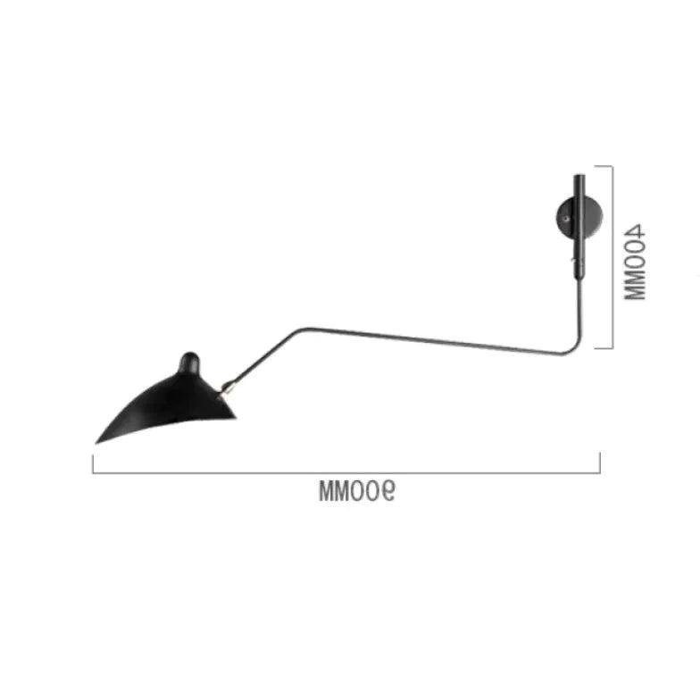 Black Single Arm Adjustable Simple Wall Lamp