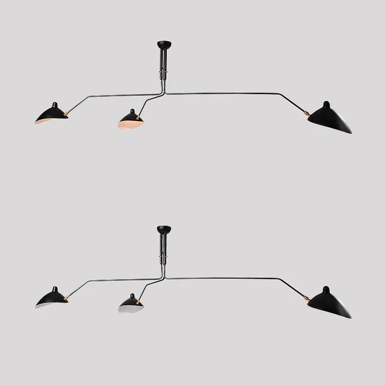 Adjustable Multi-Arm Black Chandelier for Dining Room