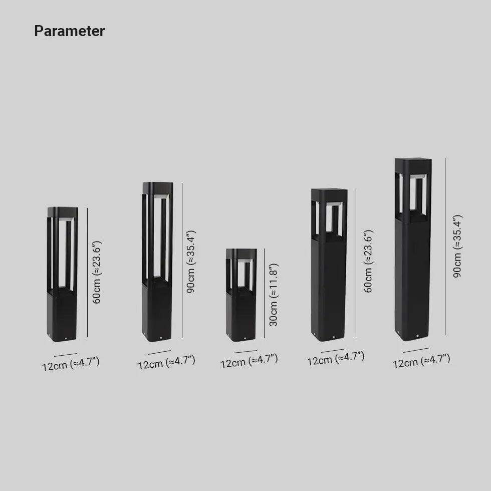 Garden Light Bollard Solar Square Ground Spike