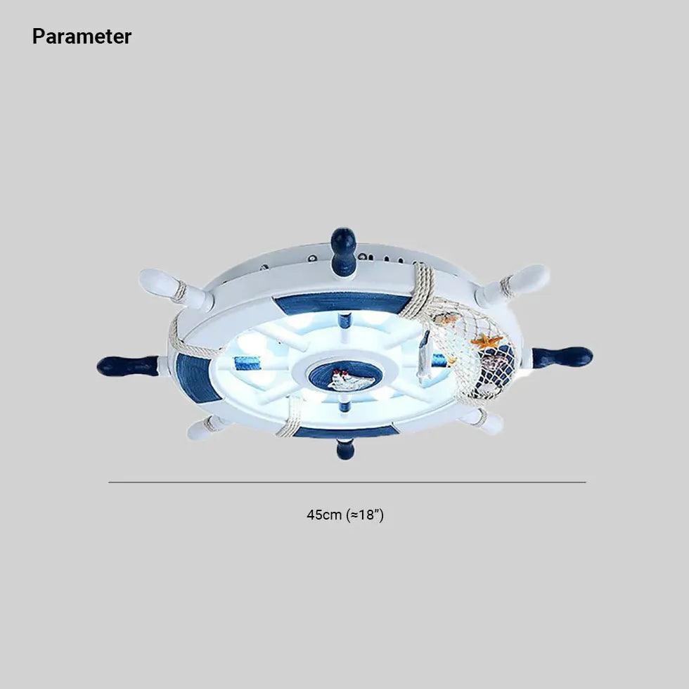 Mediterranean Ship Wheel Childrens Bedroom Ceiling Lights