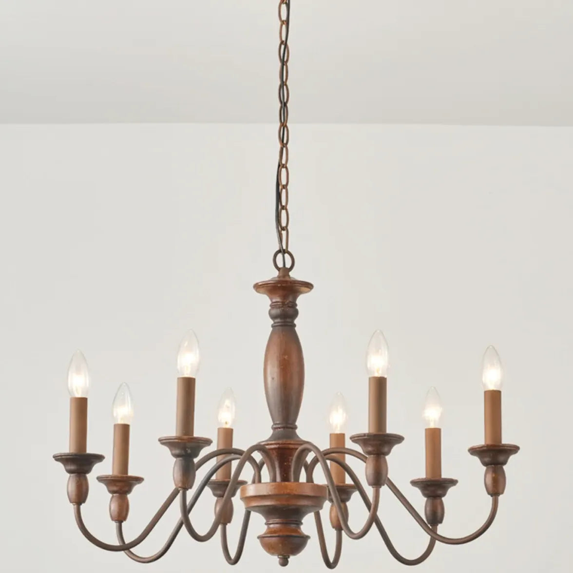 Vintage Candle Holder Wooden Chandelier