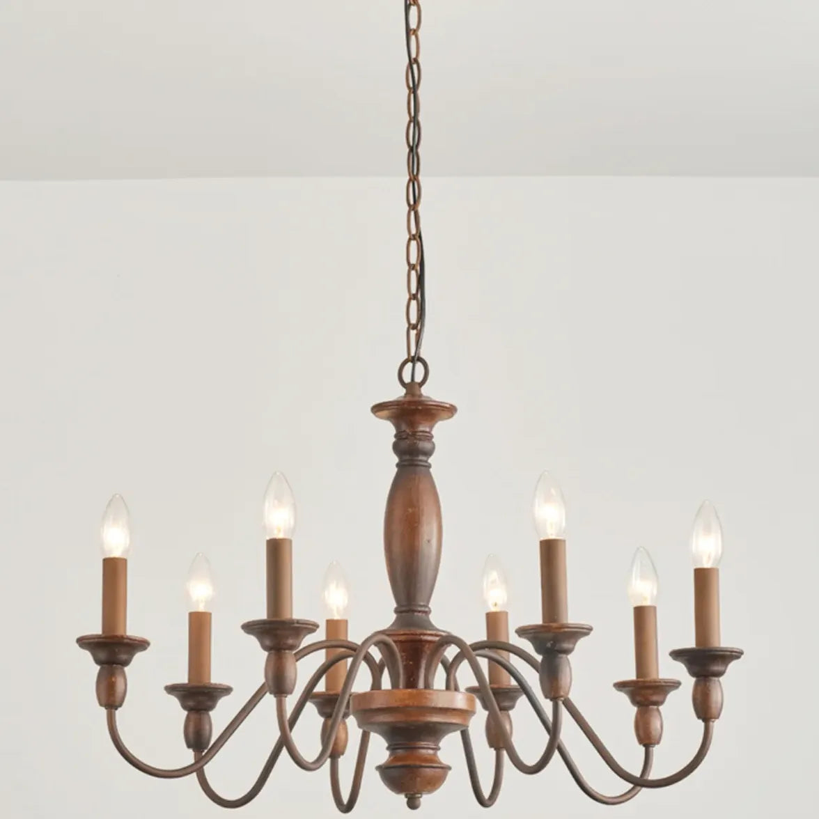 Vintage Candle Holder Wooden Chandelier