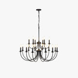 Black Curved Multi-Head Living Room Chandelier