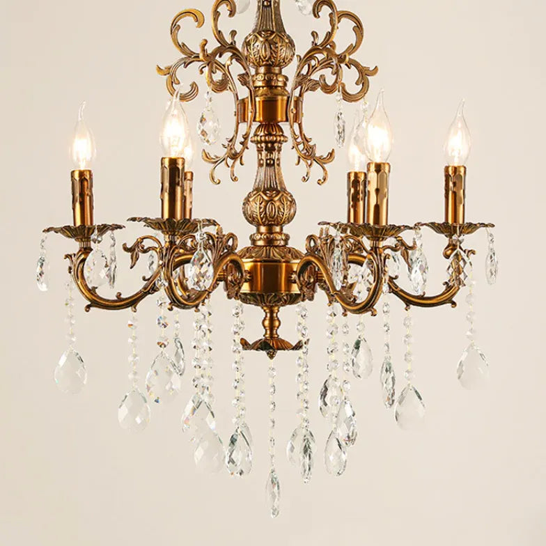 Beaded Candle Gold Vintage Chandelier