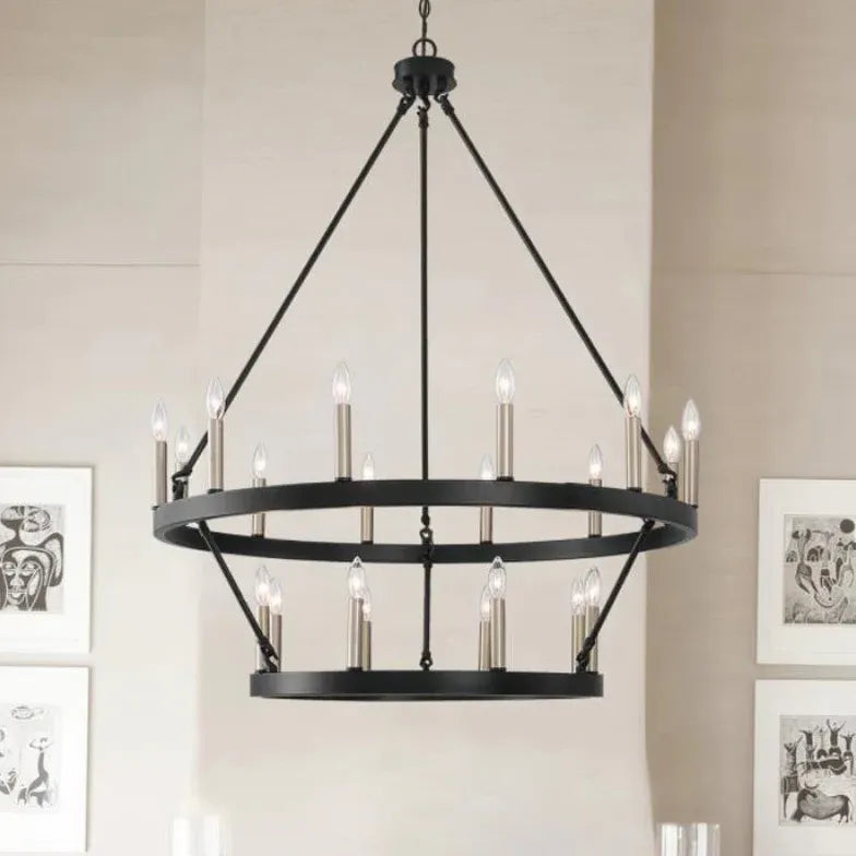 Multi-Head Candle Design Round Industrial Chandelier