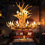 Faux Antler Wooden Candle Holder Vintage Chandelier